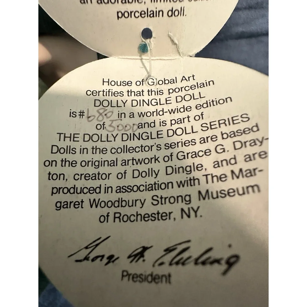 House of‎ Global Art Dolly Dingle Limited Edition Porcelain Musical Doll 1983
